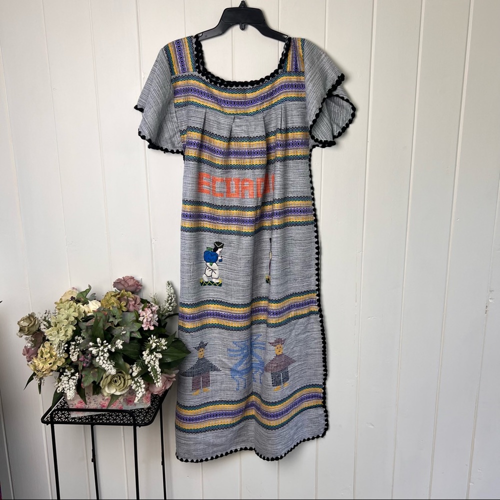 Authentic Embroidered Dress Handmade In Ecuador
